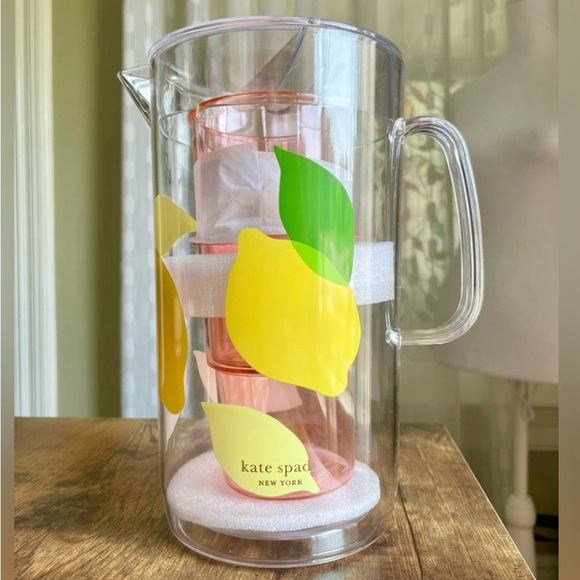 New in Box - unopened Kate Spade New York Lemonade Pitcher & Set of 2 Cups - Picture 7 of 9